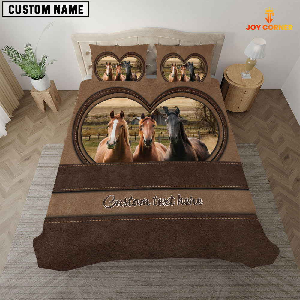 Horse In Heart Custom Name Bedding Set