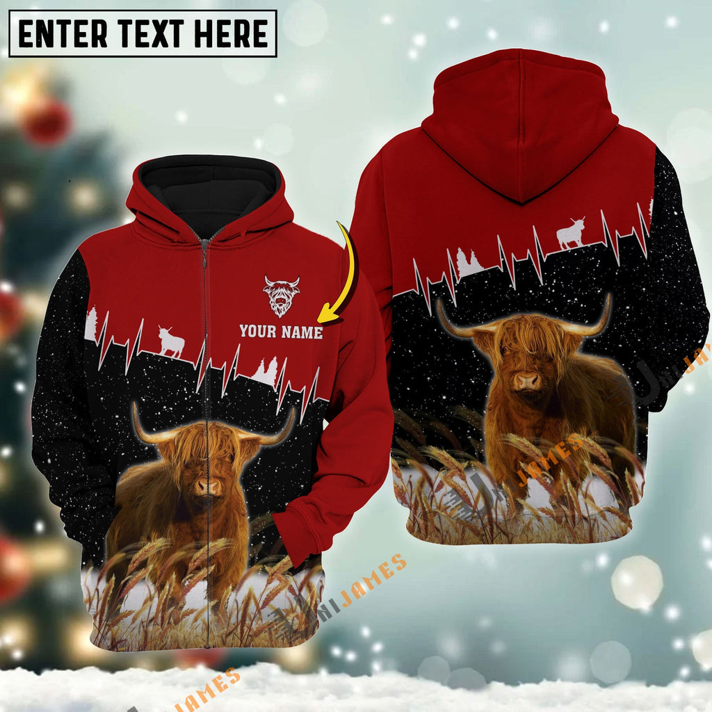 Personalized Name Highland Xmas Hoodie
