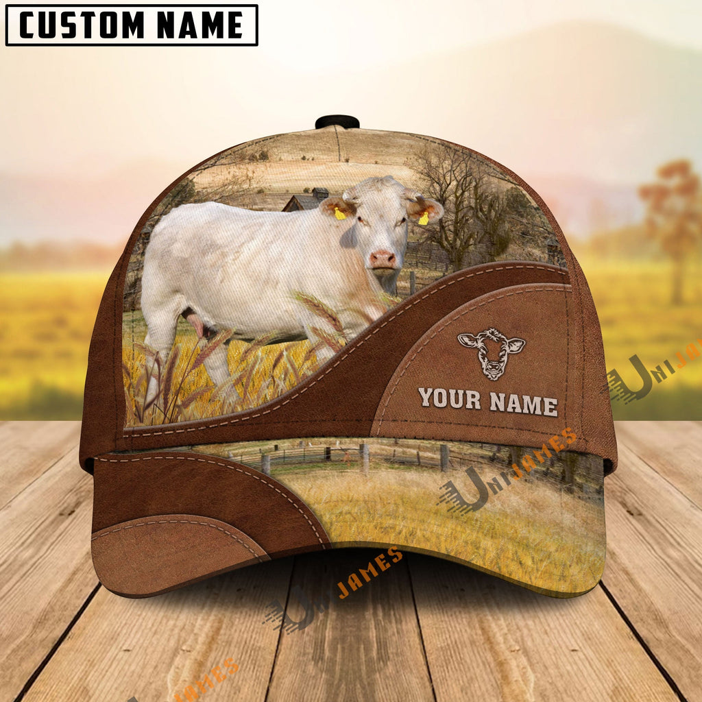 Charolais Farm Living Pattern Customized Name Cap