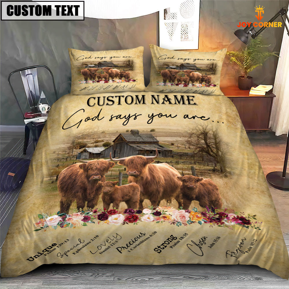 Highland God Says You Are Custom Name Bedding Set