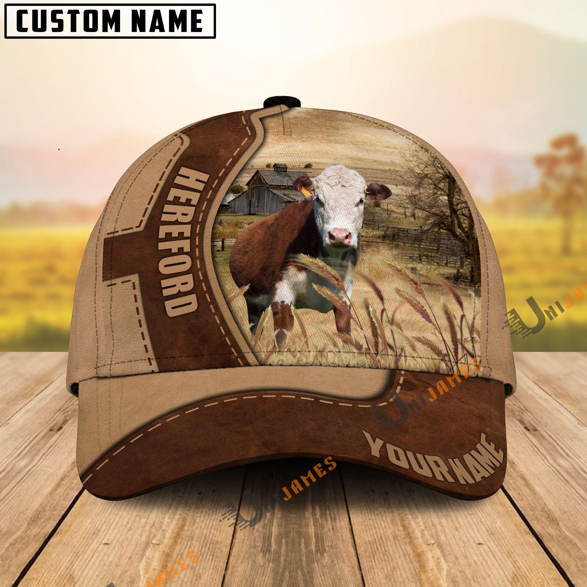 Hereford Suede Pattern Customized Name Cap