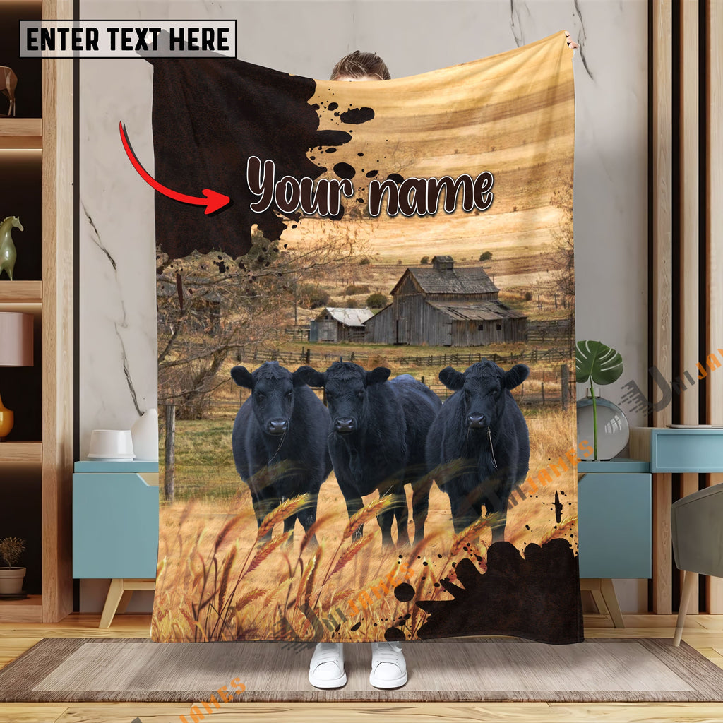 Personalized Name Diligent Black Angus Blanket