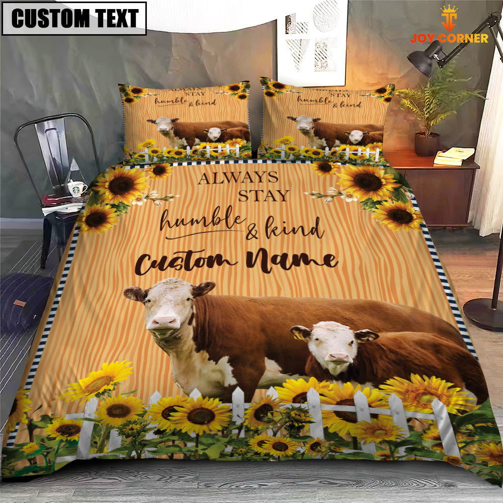 Hereford Stay Humble And Kind Custom Name Bedding Set