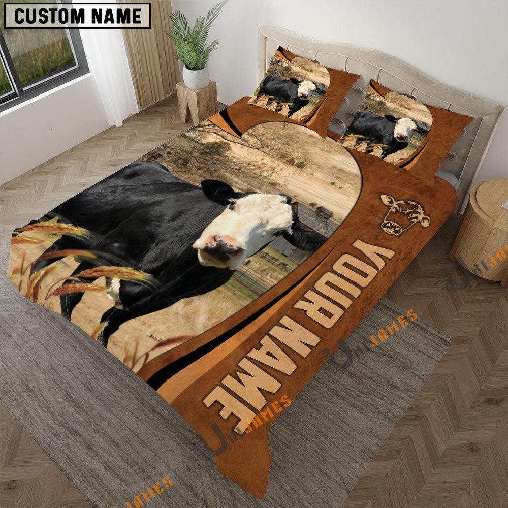 Black Baldy Premium Brown Pattern 3D Bedding Set