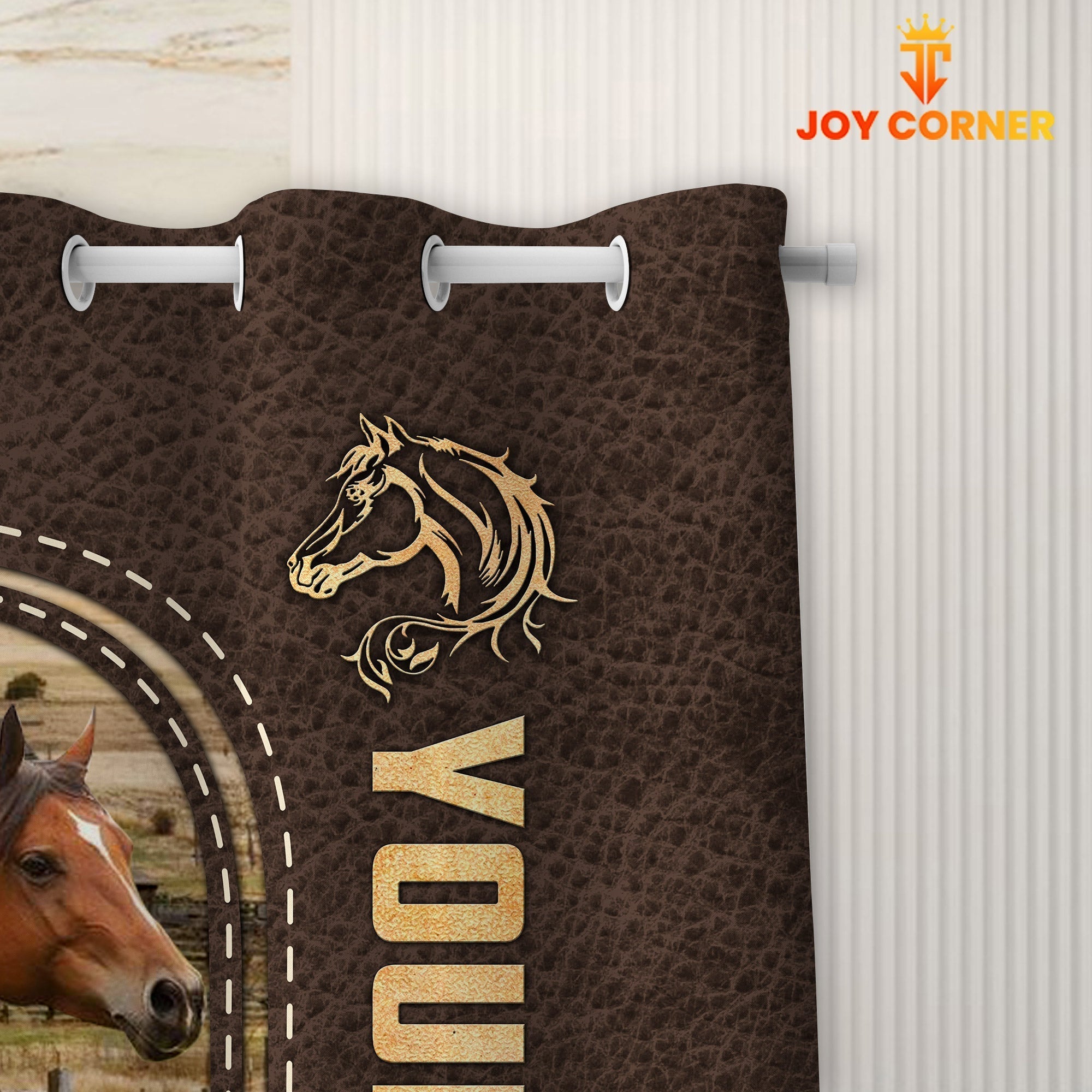 Horse Leather Pattern Custom Name Shower Curtain