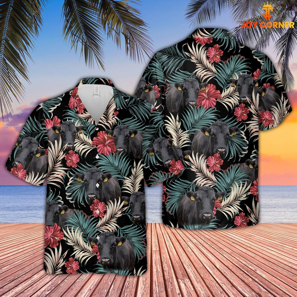 Dexter Dark Red Flowers Pattern Hawaiian Shirt