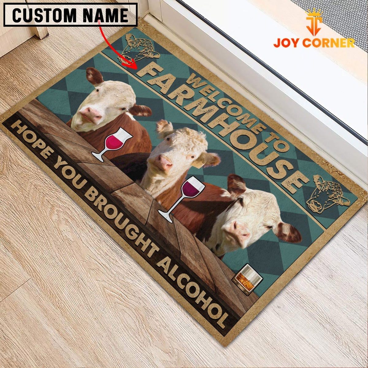Hereford Hope You Bought Alcohol Custom Name Doormat