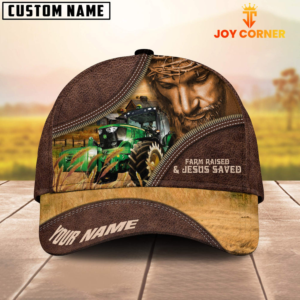 Tractor Farm & Jesus Customized Name Cap