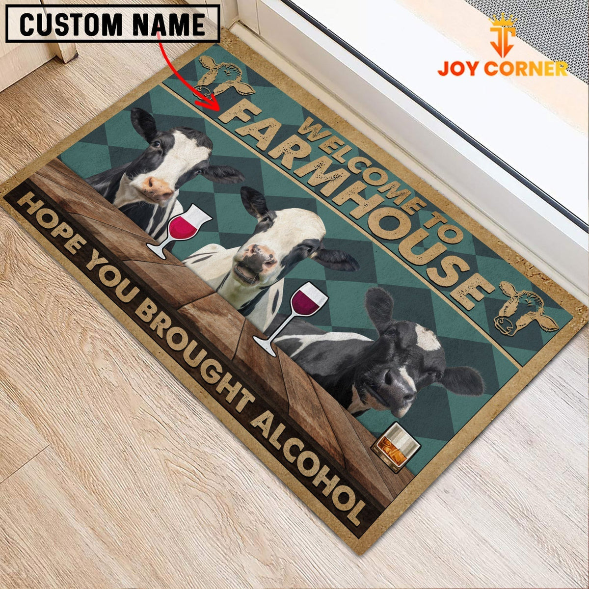 Holstein Hope You Bought Alcohol Custom Name Doormat