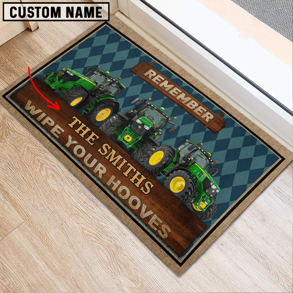 Tractor Wipe Your Hooves Custom Name Doormat