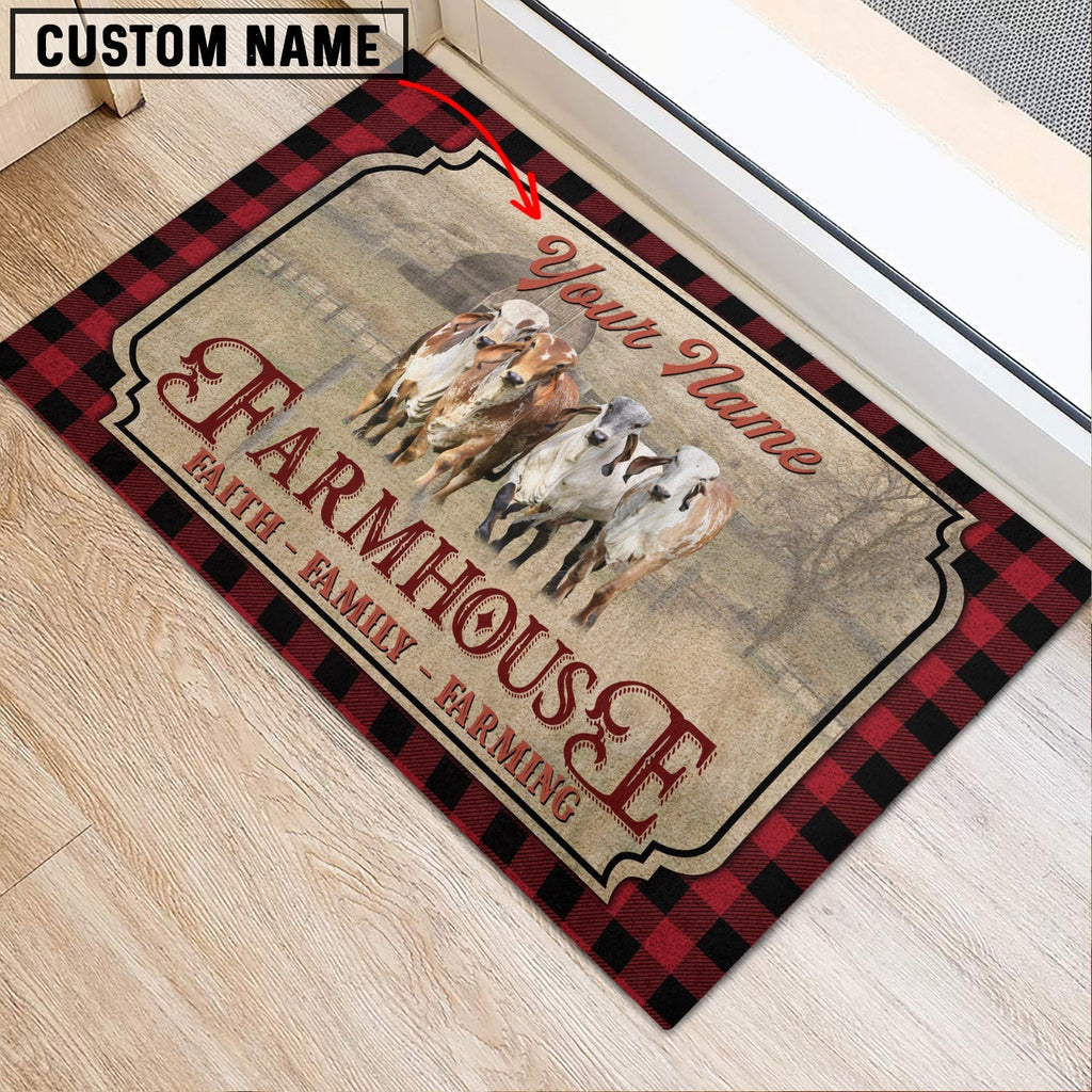 GYR Faith Family Farming Custom Name Doormat