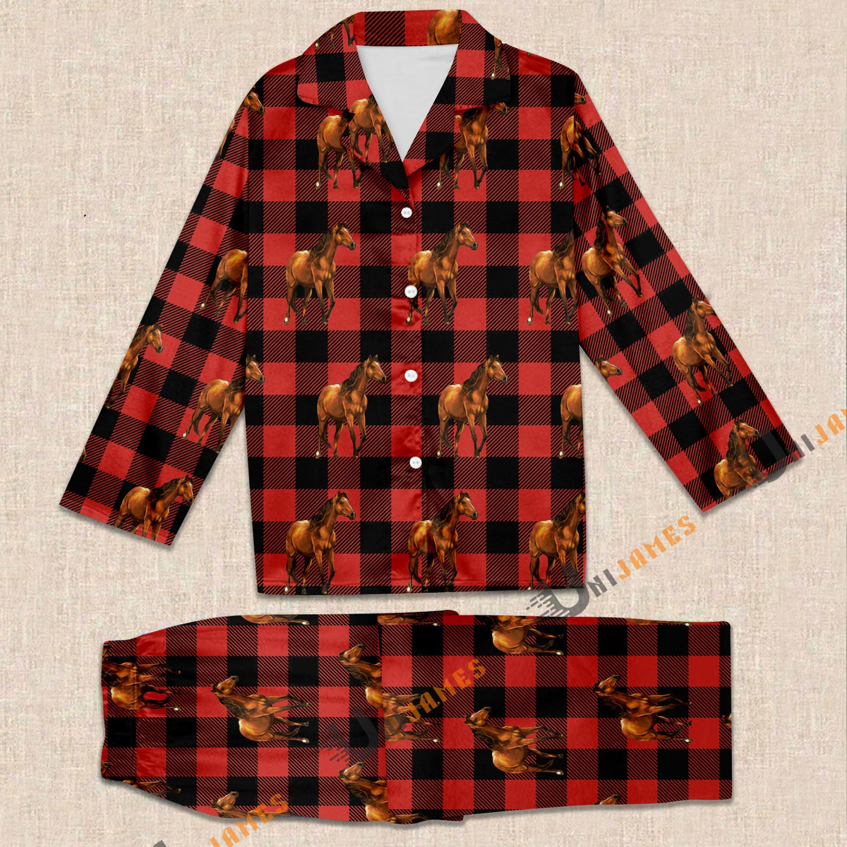 Horse Red Caro Farming 3D Pajamas