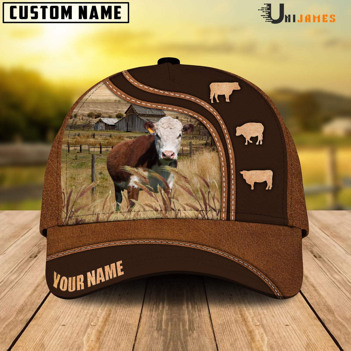 Hereford Farming Life Customized Name Cap