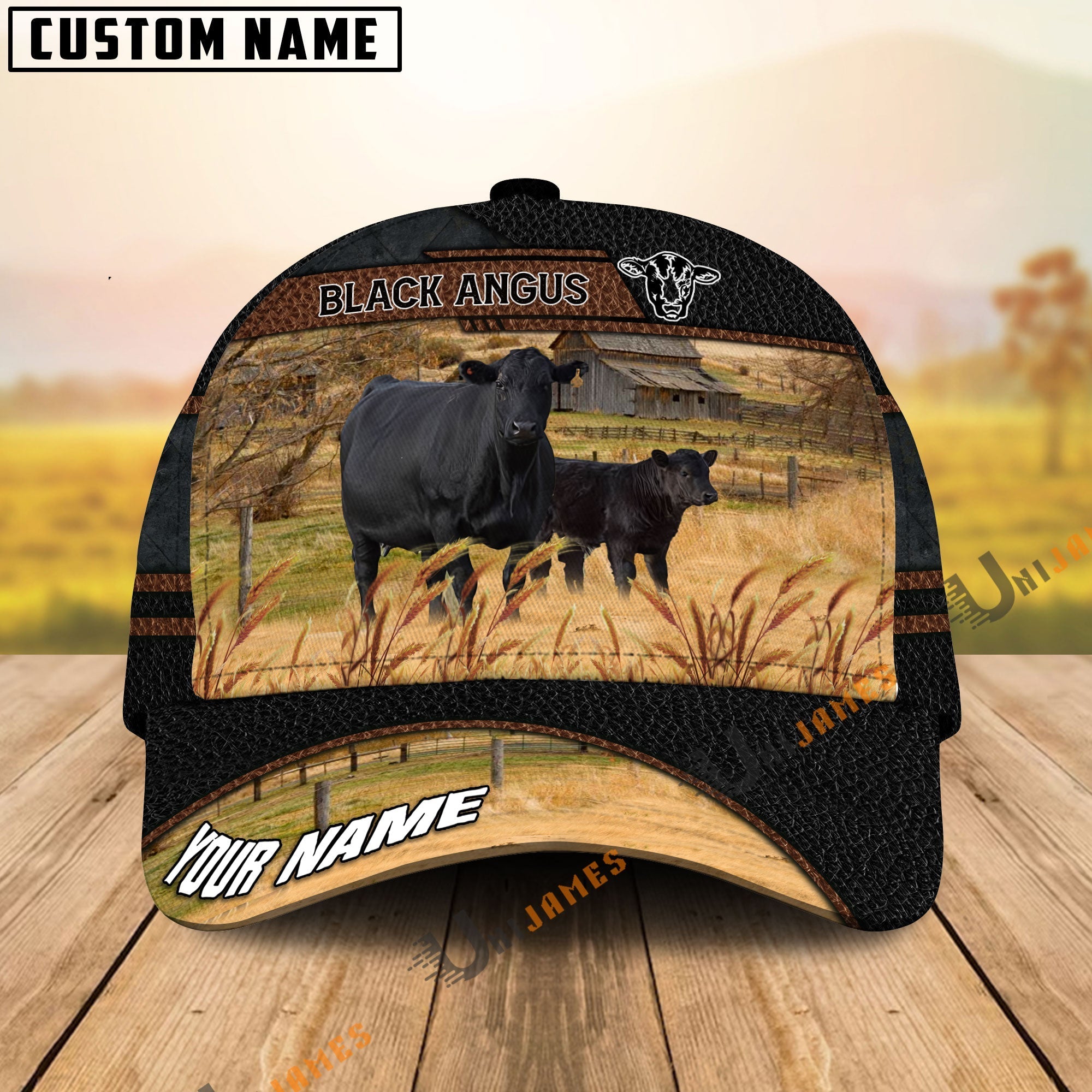 Black Angus Family Customized Name Cap