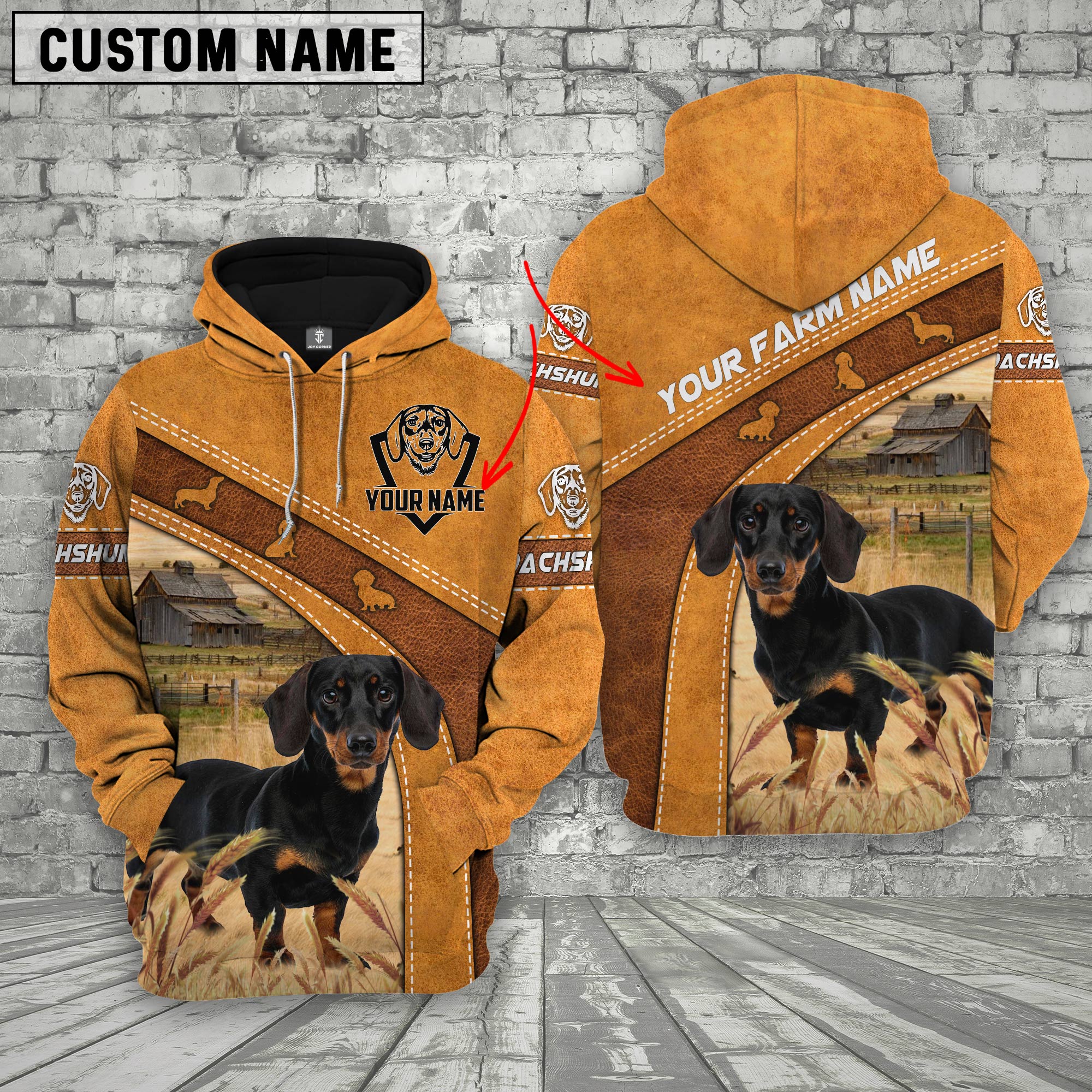 Dachshund Custom Name Printed 3D Hoodie