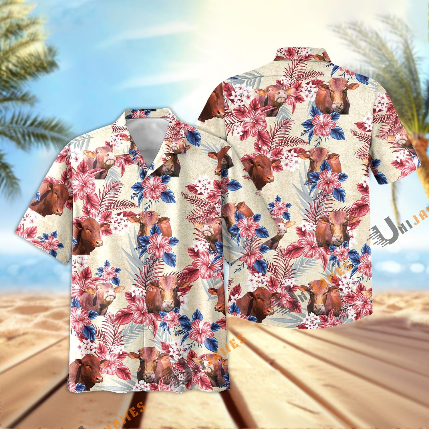 Beefmaster Flowers Cool Summer Pattern Hawaiian Shirt