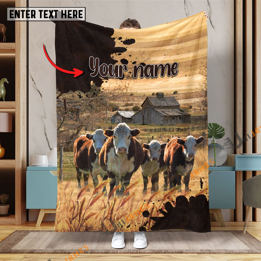 Personalized Name Diligent Hereford Blanket