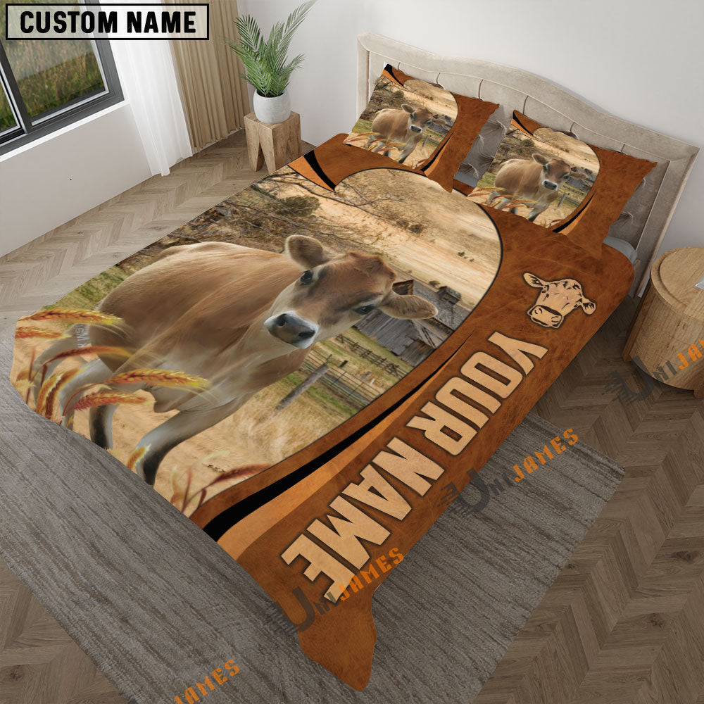 Jersey Premium Brown Pattern 3D Bedding Set