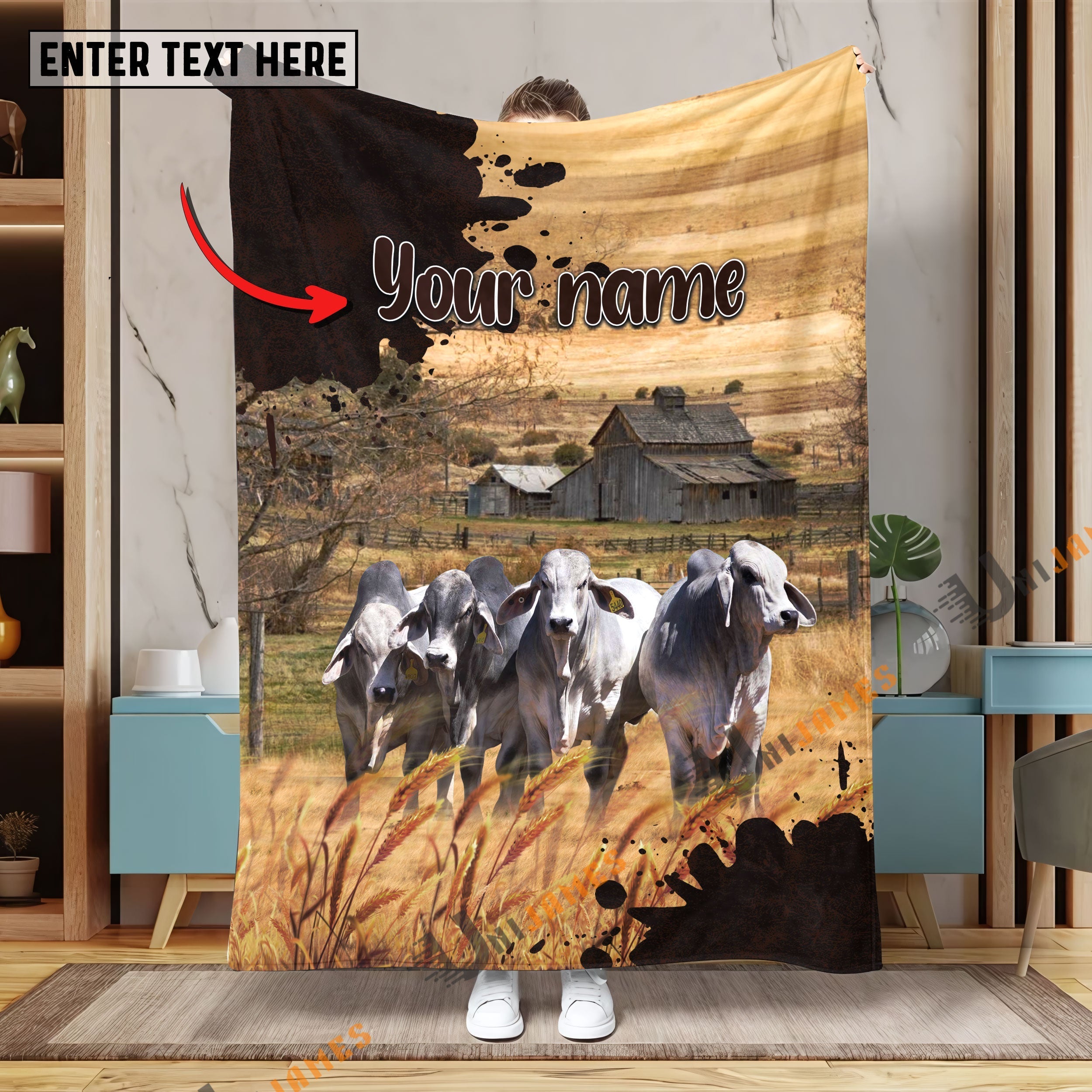 Personalized Name Diligent Brahman Blanket