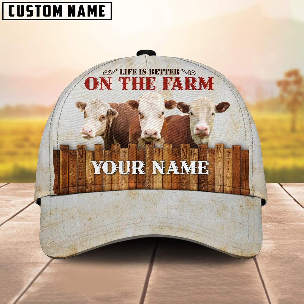 Hereford Better On The Farm Customized Name Cap