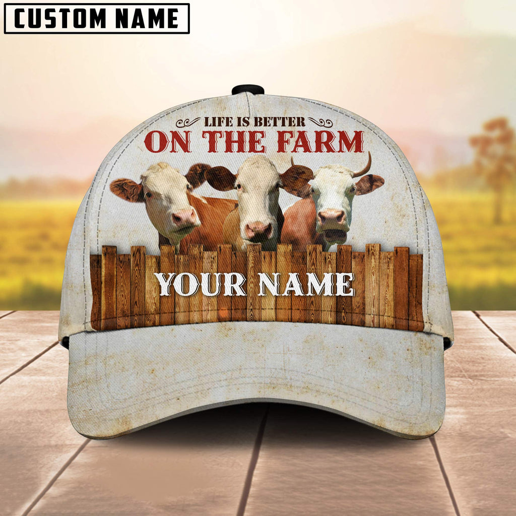 Simmental Better On The Farm Customized Name Cap