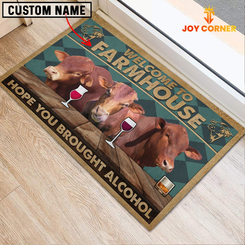 Beefmaster Hope You Bought Alcohol Custom Name Doormat
