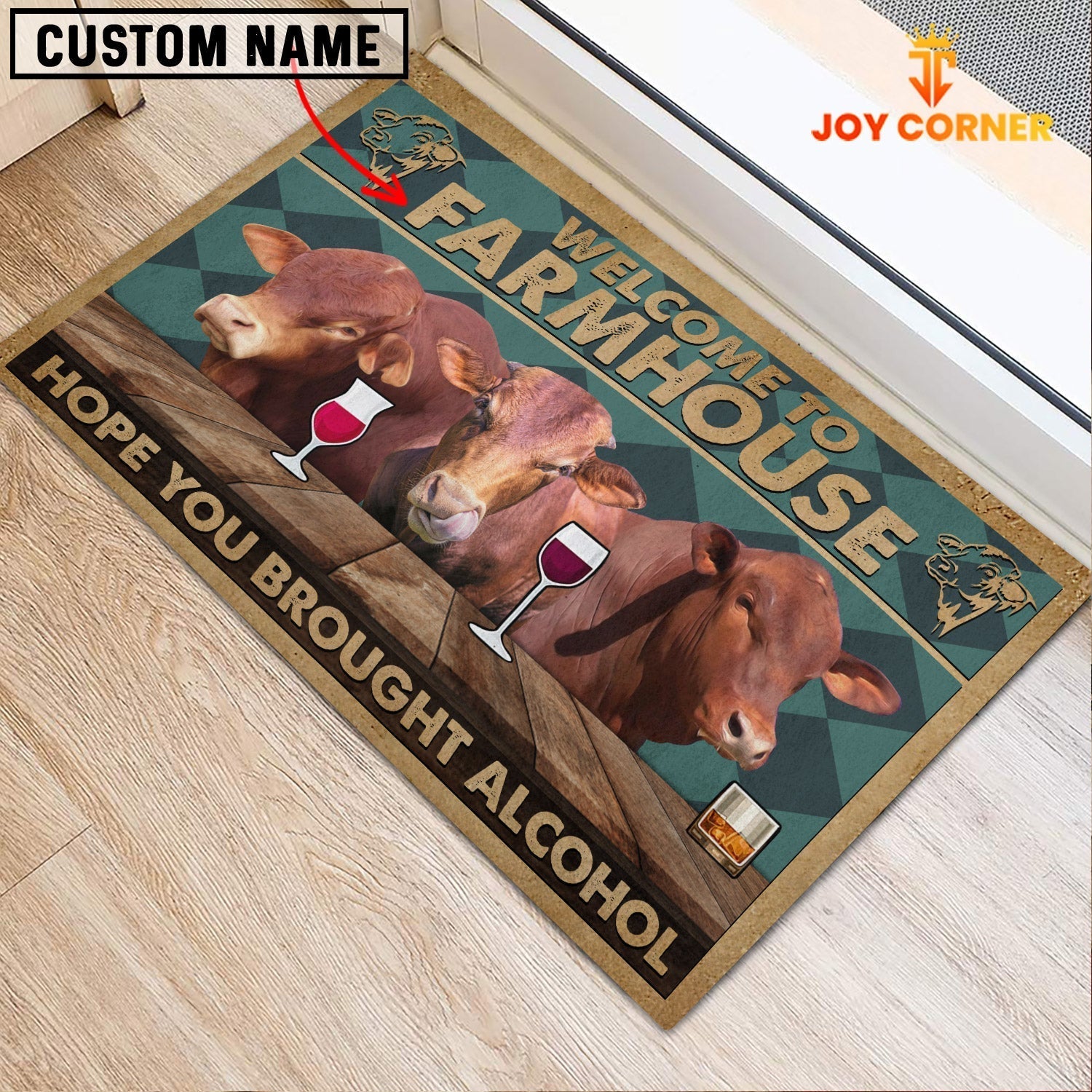 Beefmaster Hope You Bought Alcohol Custom Name Doormat