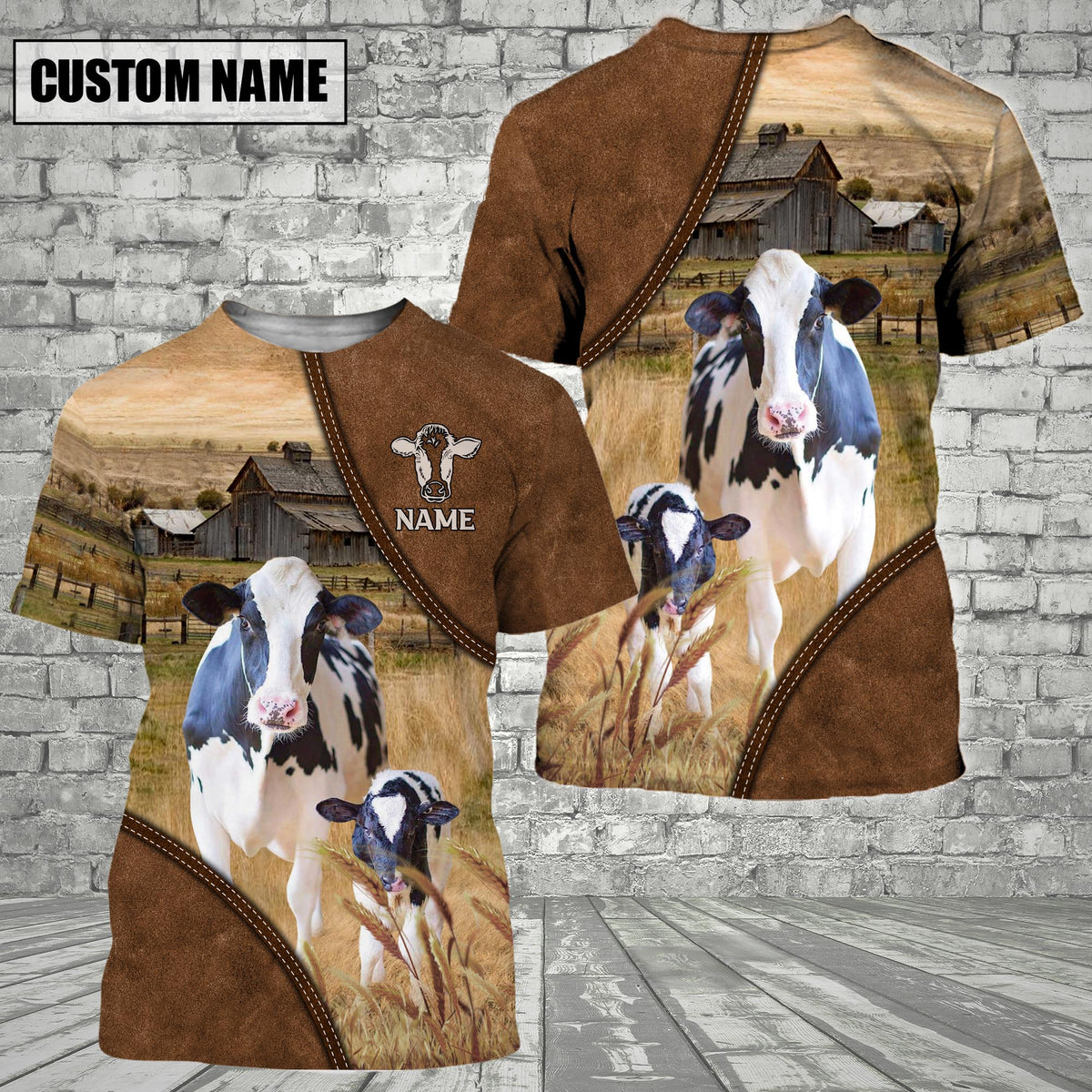 Holstein Barn Farm Customized Name 3D T-Shirt