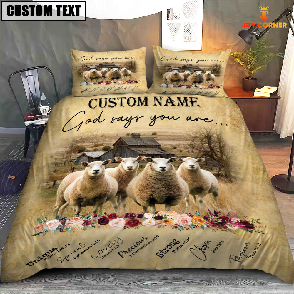 Sheep God Says You Are Custom Name Bedding Set