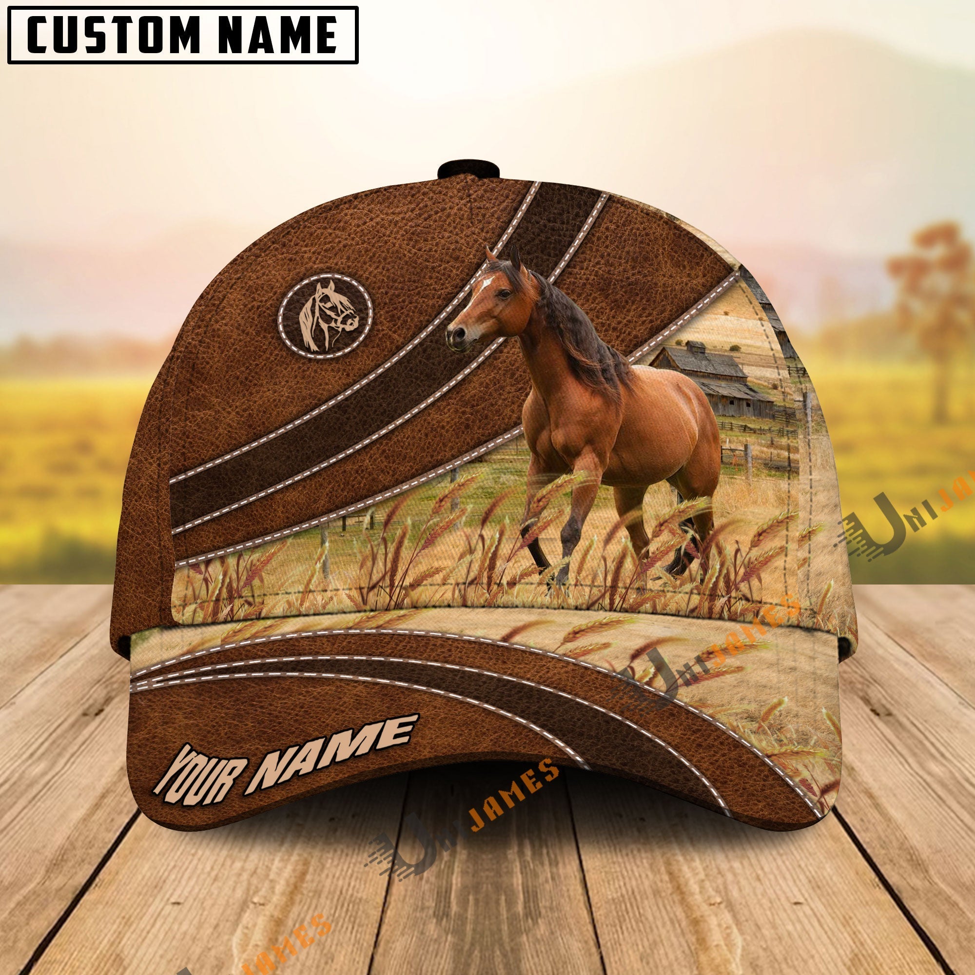 Horse Cool Farming Customized Name Cap