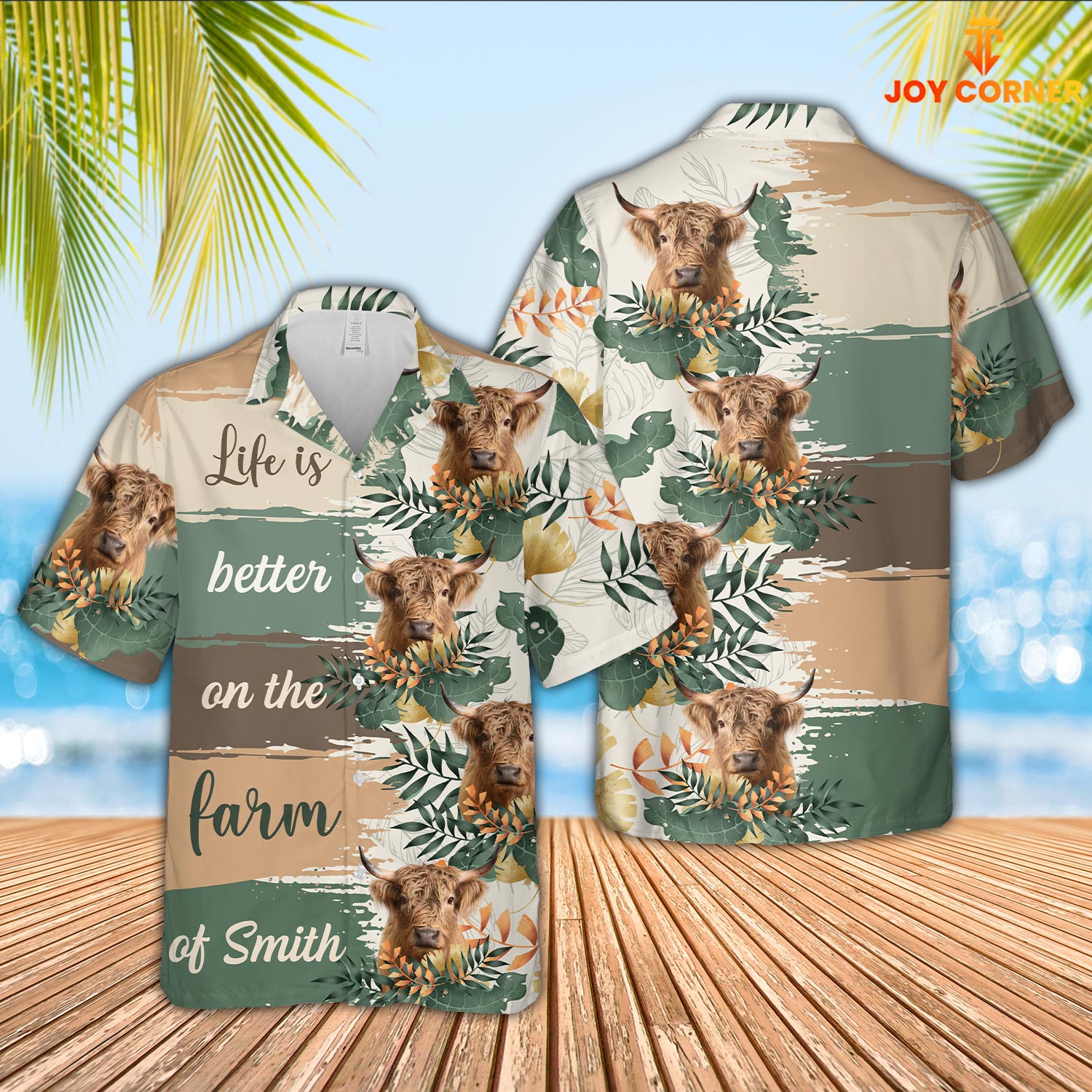 Custom Name Highland Life Is Better On The Farm Hawaiian Shirt