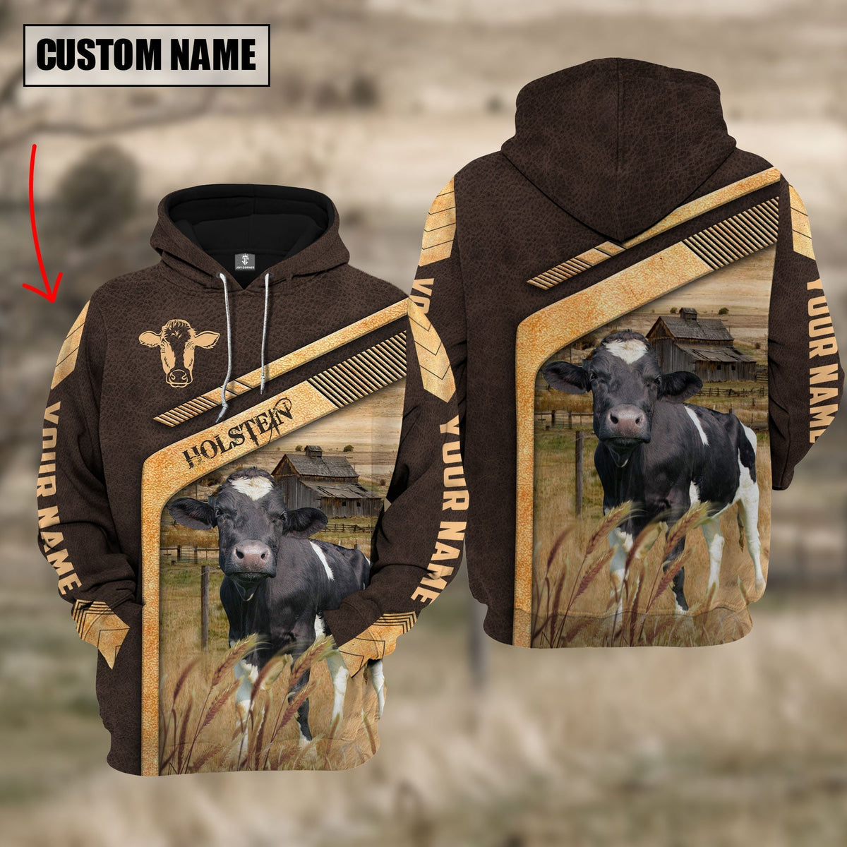Holstein On The Meadow Custom Name Hoodie