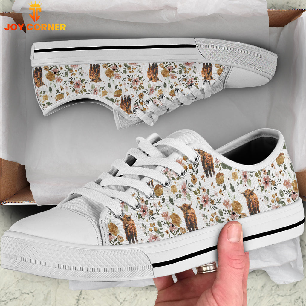 Highland Flower Pattern Low Top Shoes