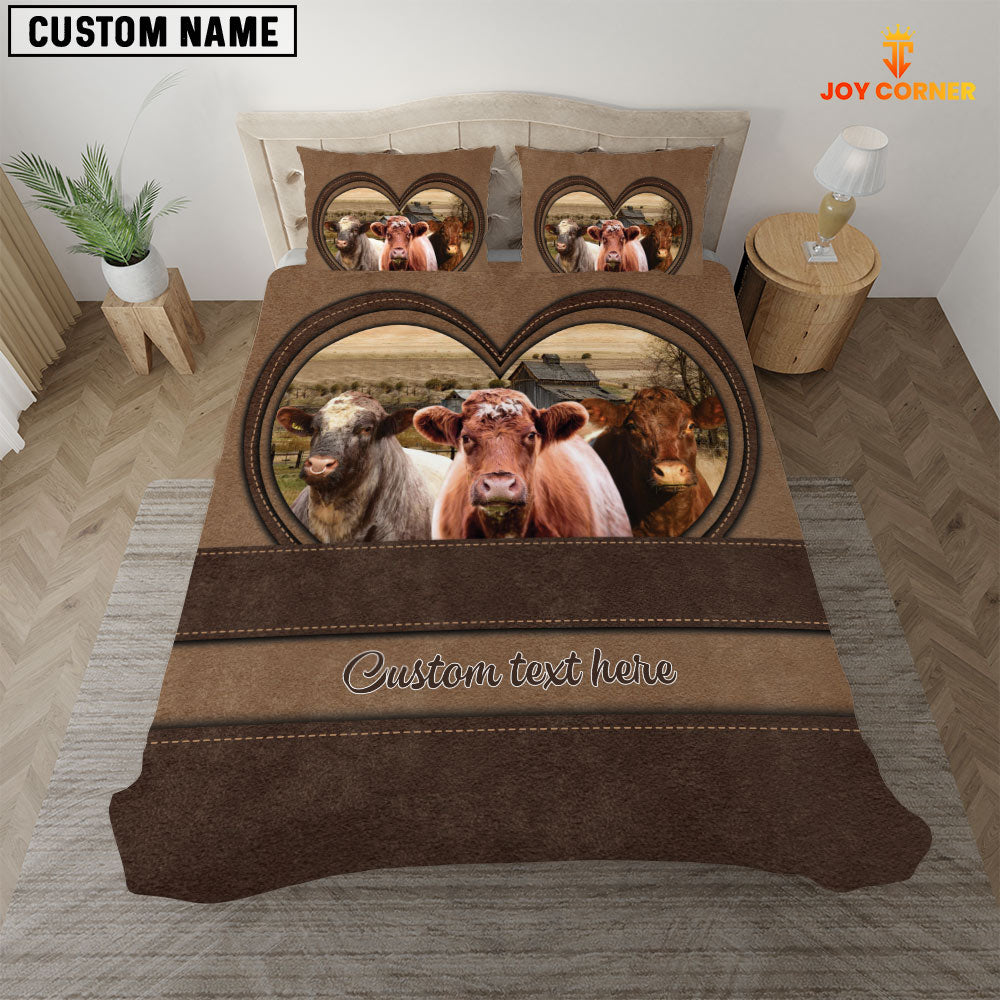 Shorthorn In Heart Custom Name Bedding Set