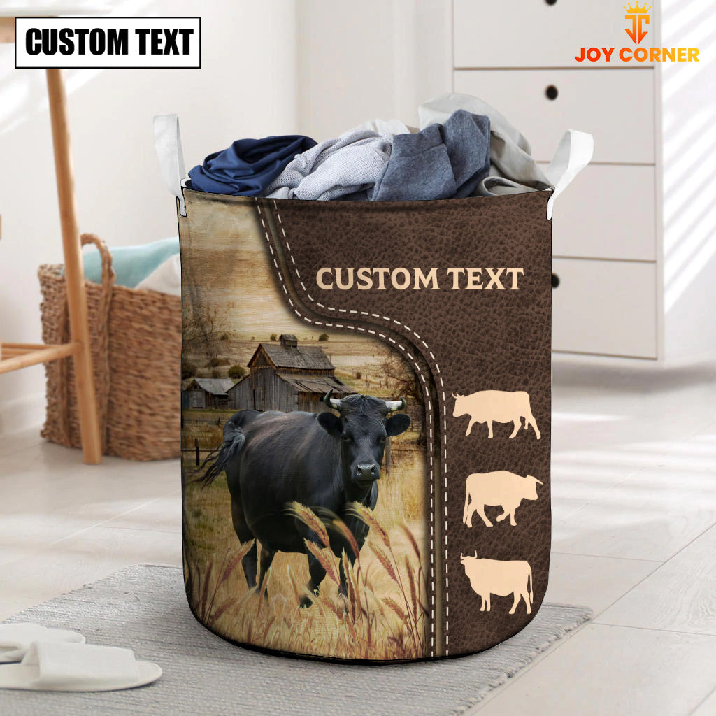 Dexter Custom Name Leather Pattern Laundry Basket