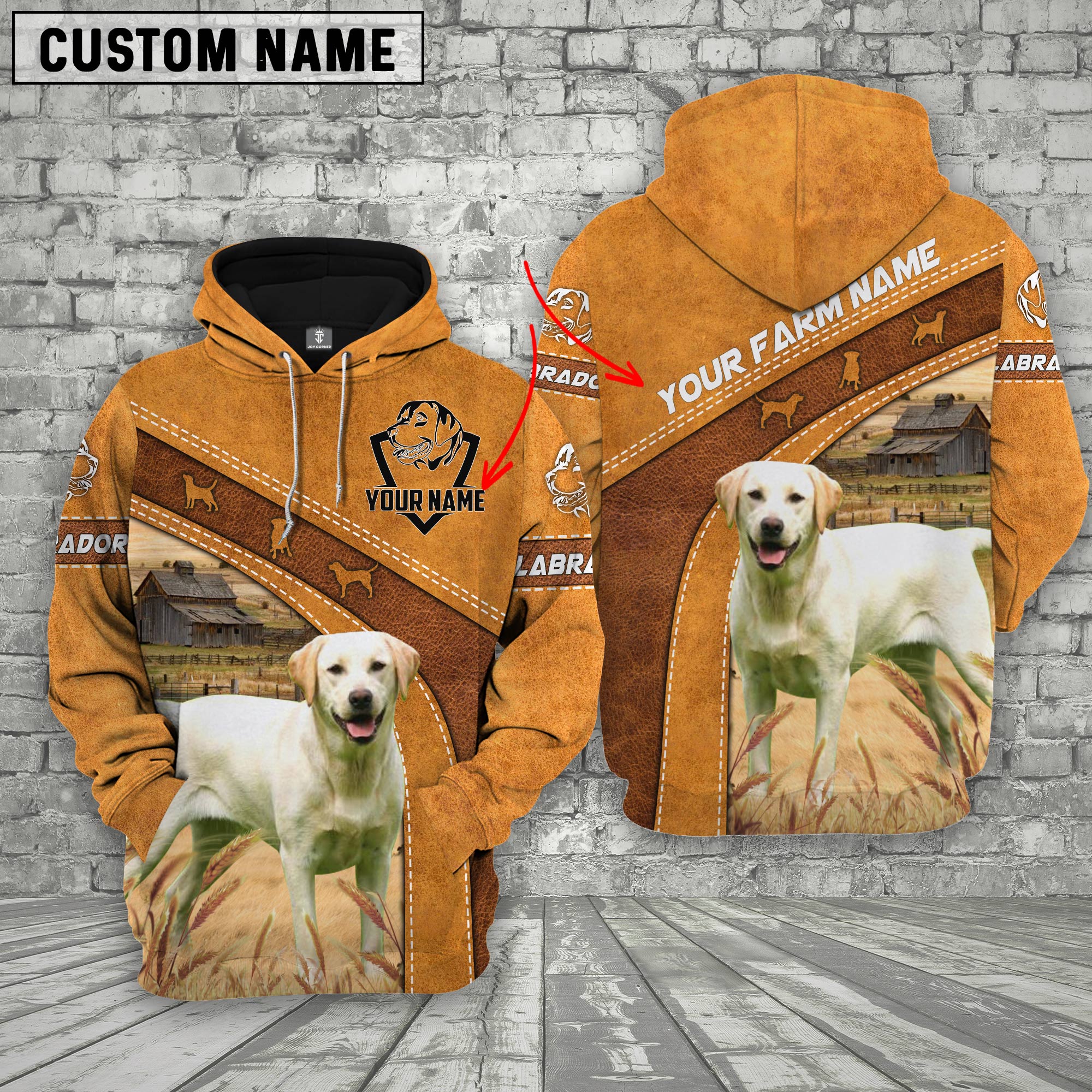 Labrador Retriever Custom Name Printed 3D Hoodie
