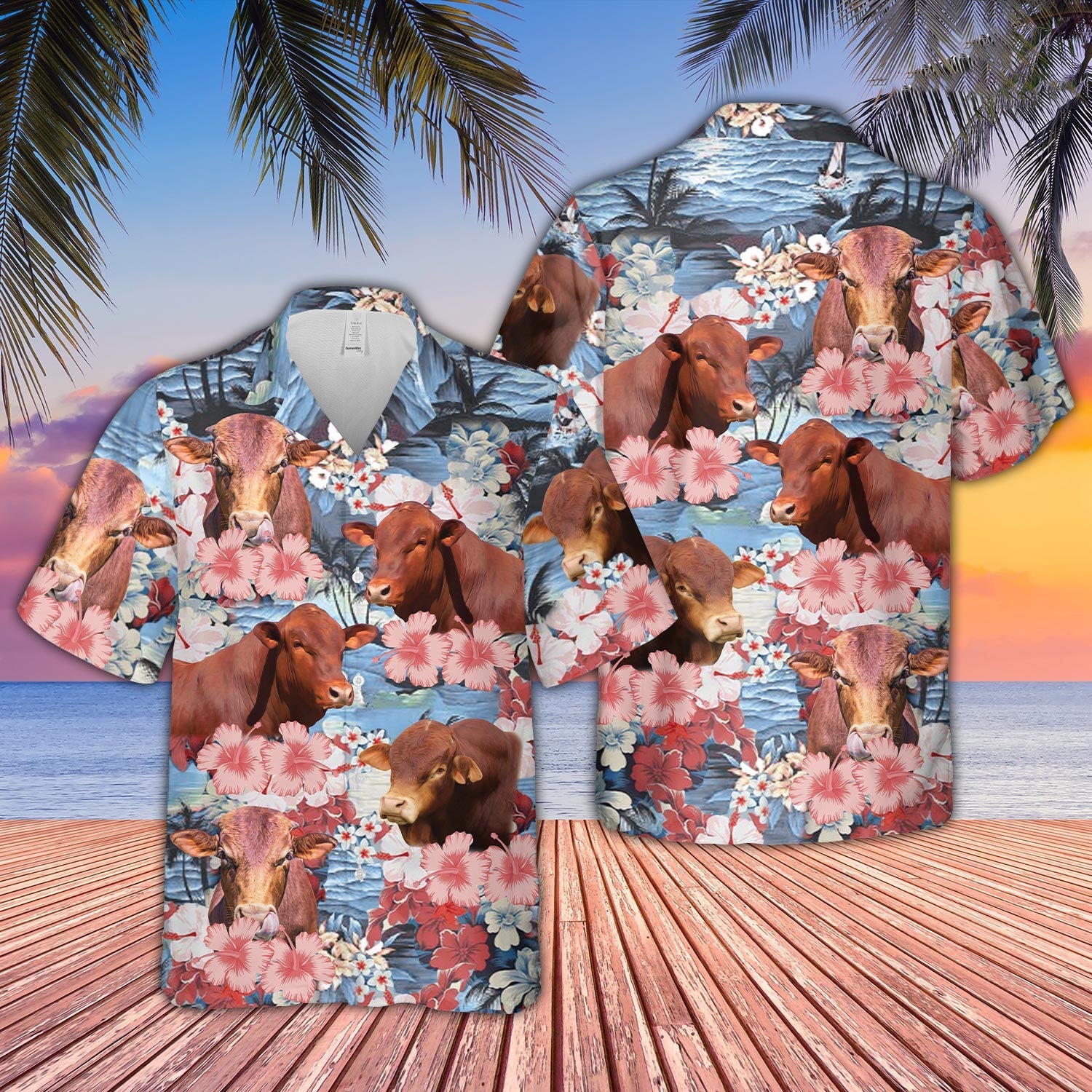 Beefmaster Flower Farming 3D Hawaiian Shirt