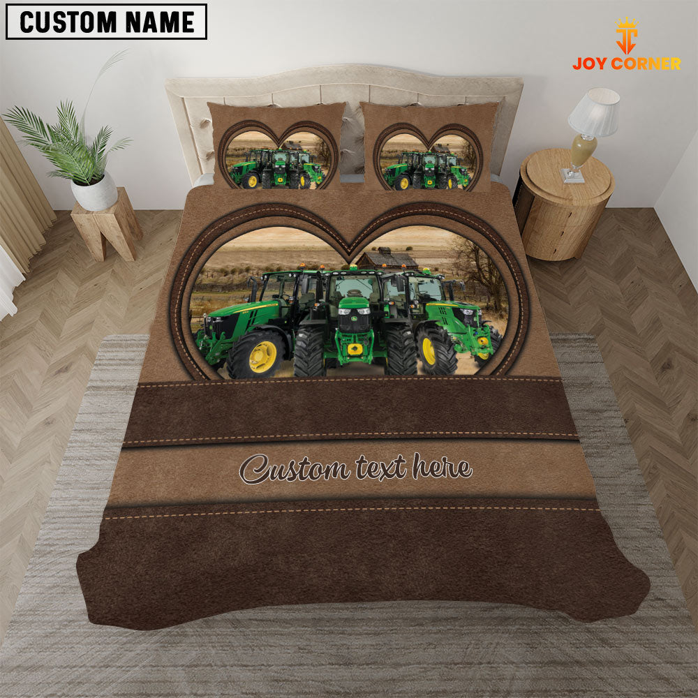 Tractor In Heart Custom Name Bedding Set