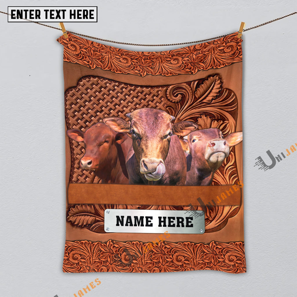 Beefmaster Cattle Farming Life Personalized Name Blanket