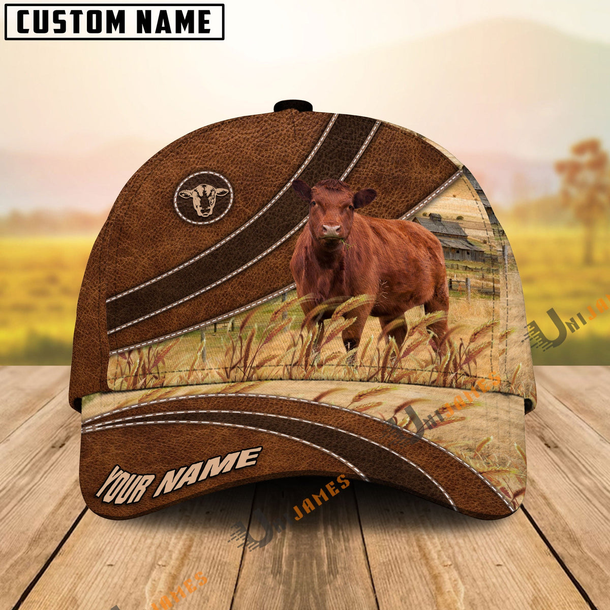 Red Angus Cool Farming Customized Name Cap