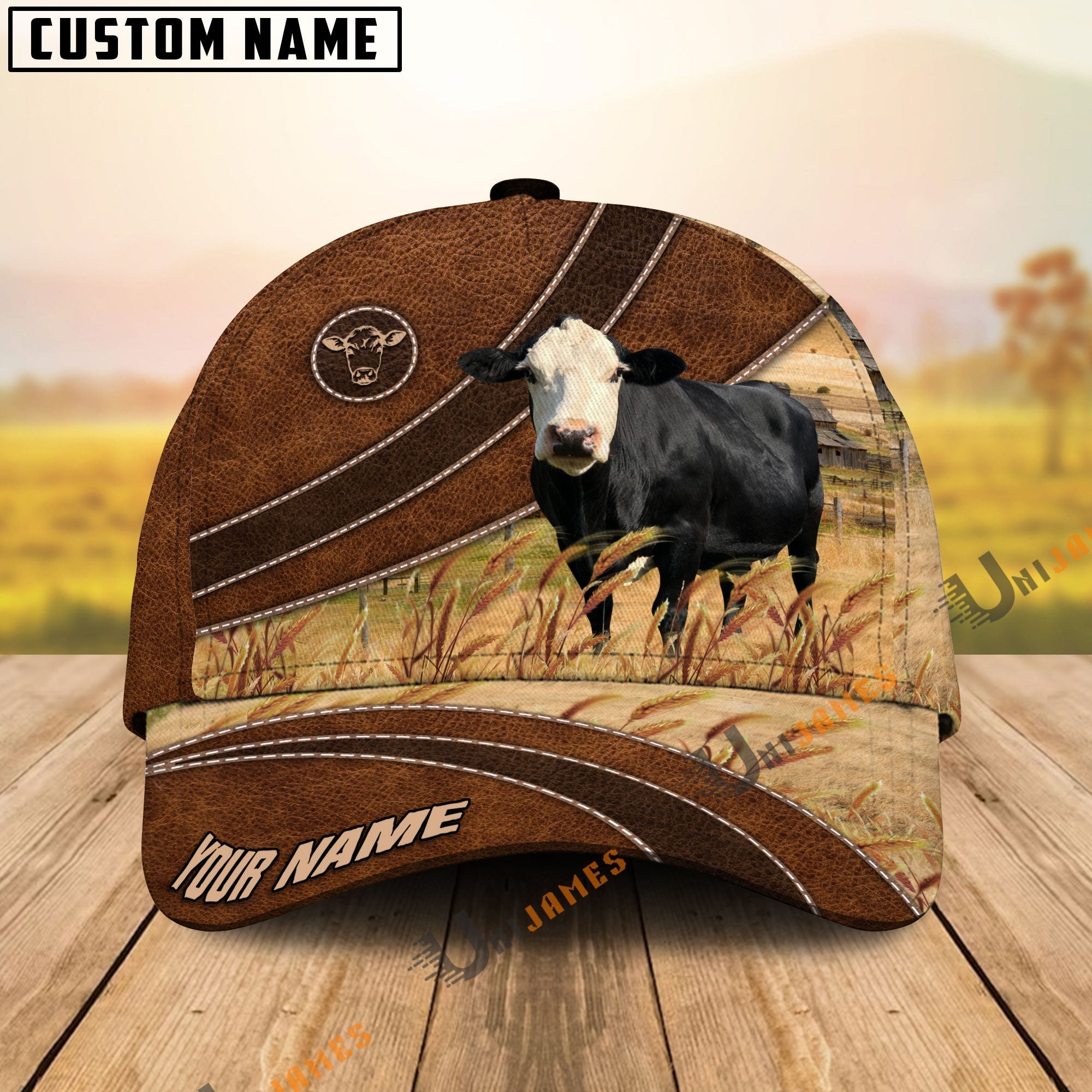 Black Baldy Cool Farming Customized Name Cap