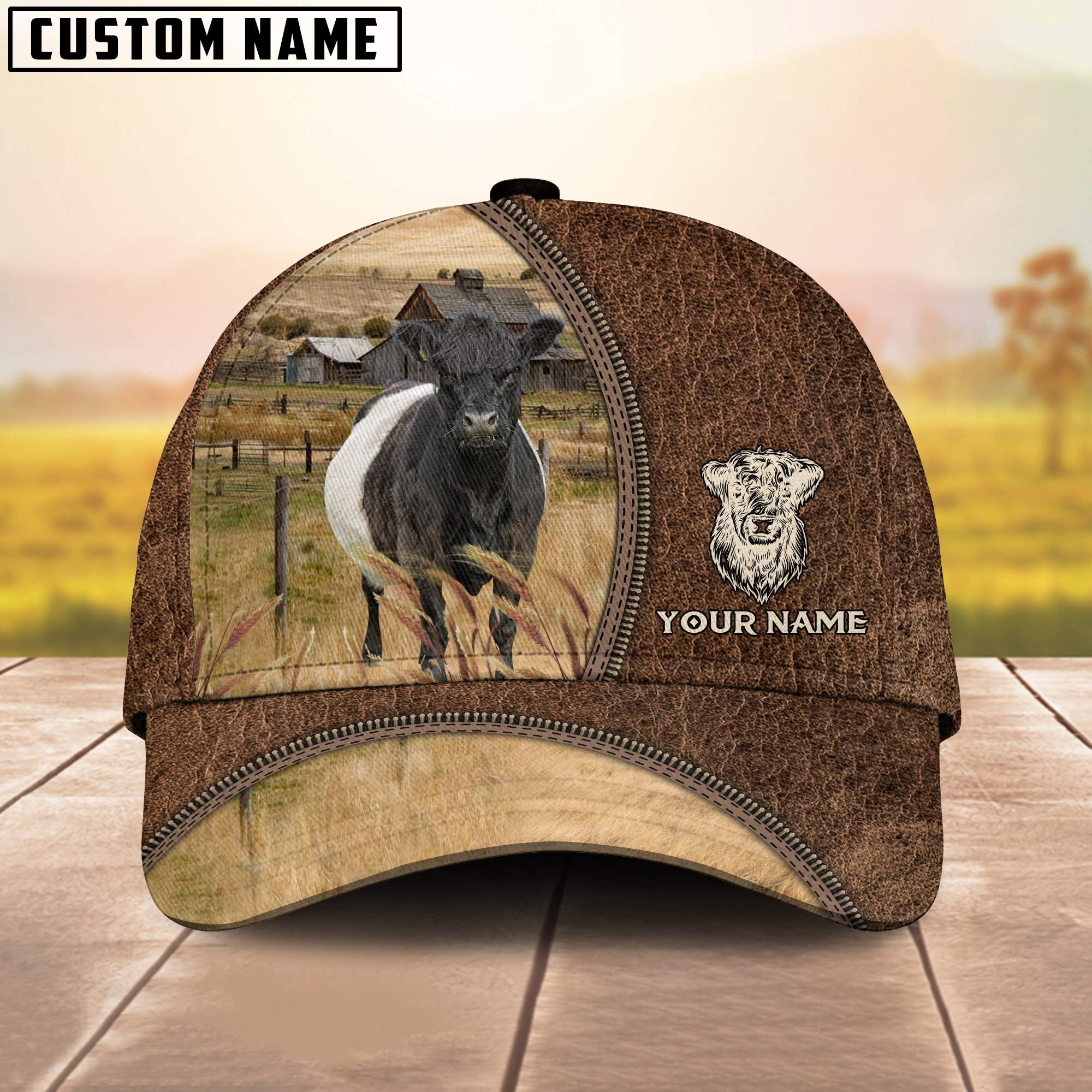 Belted Galloway Farming Personalized Name Cap