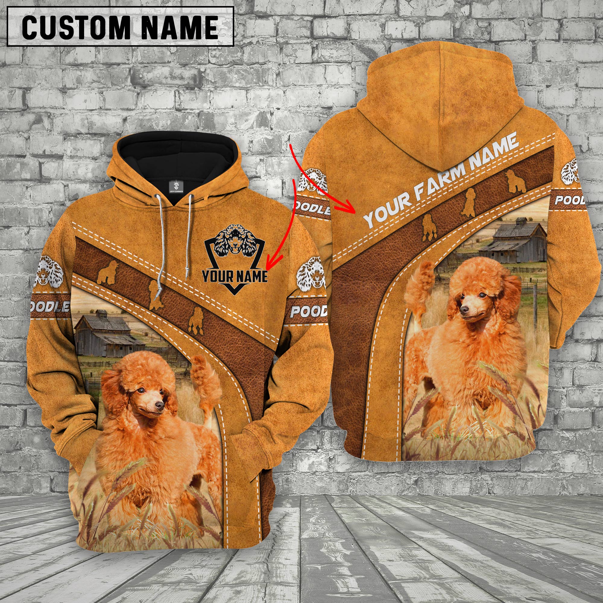 Poodle Custom Name Printed 3D Hoodie
