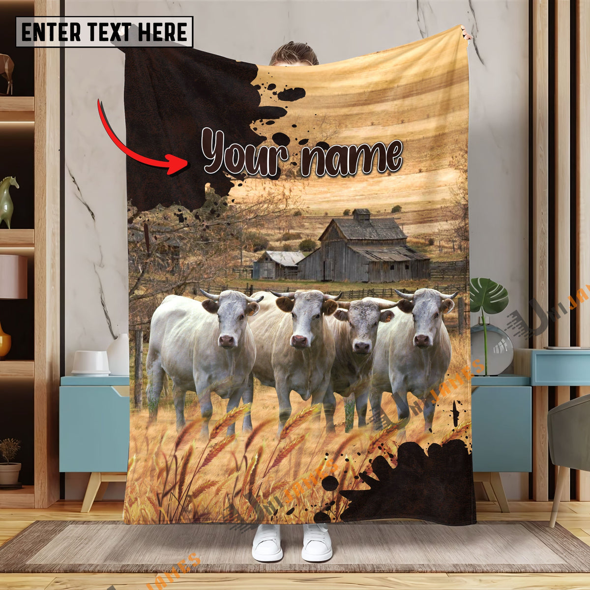 Personalized Name Diligent Charolais Blanket