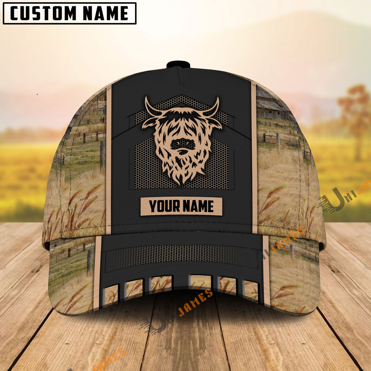 Highland Cattle Customized Name Cap