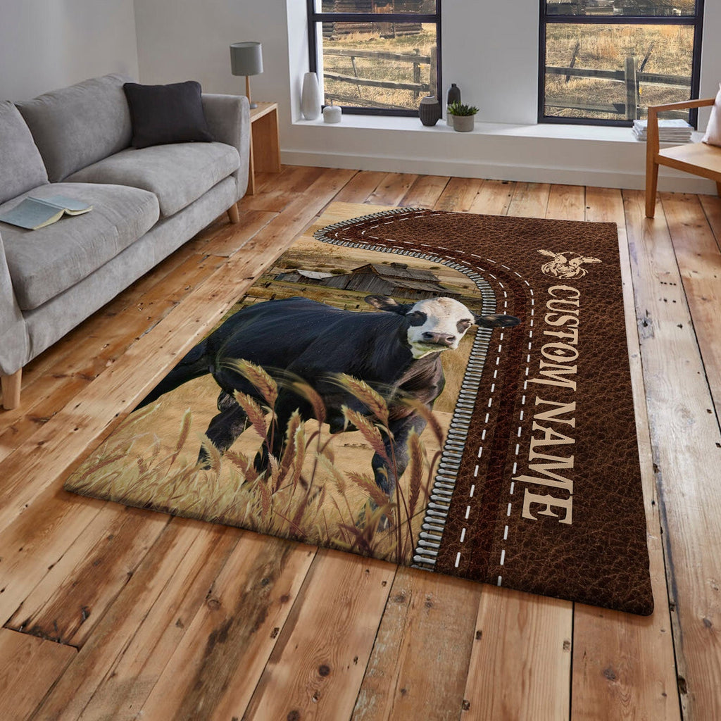 Black Baldy Farming Personalized Name 3D Rug