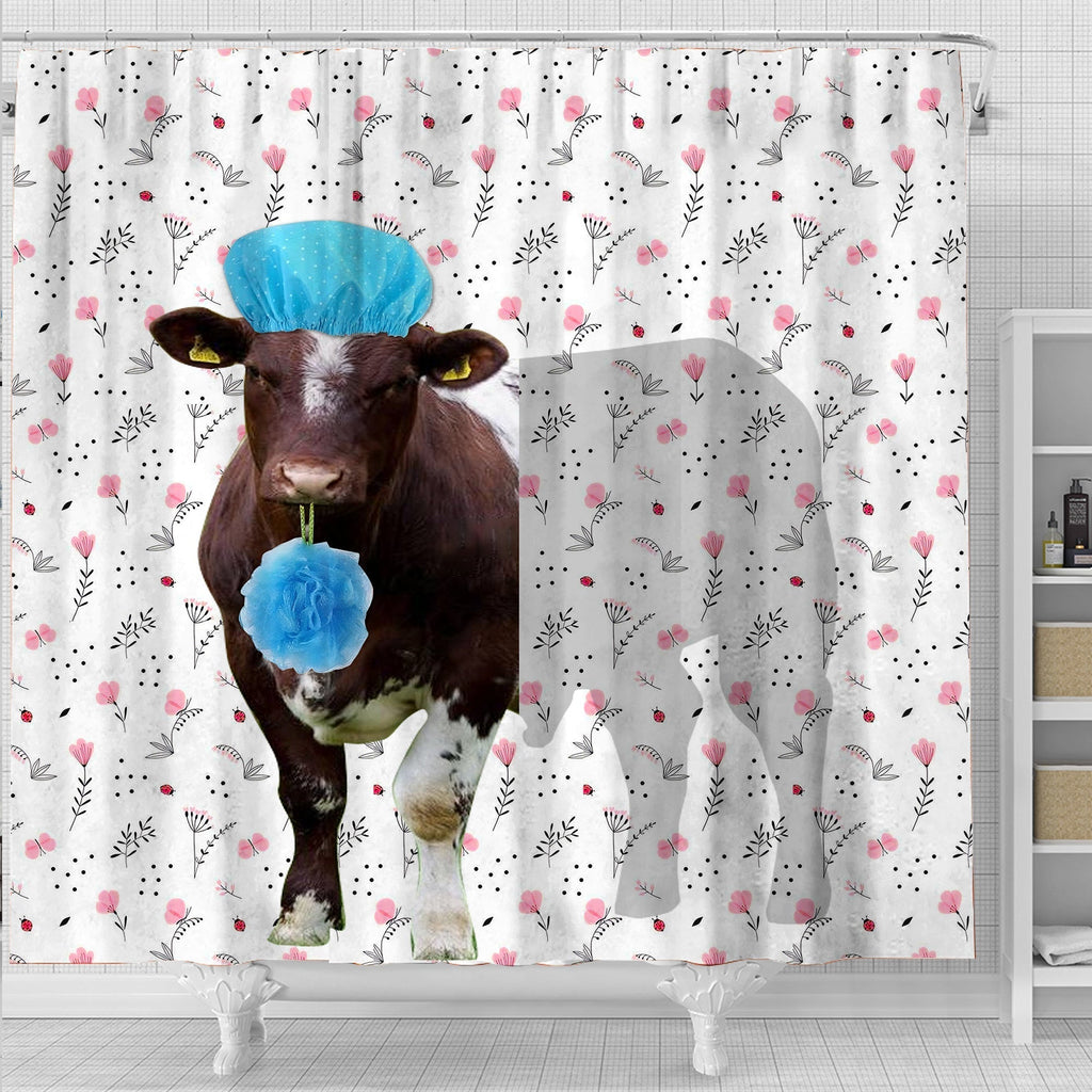 Shorthorn Flower 3D Shower Curtain
