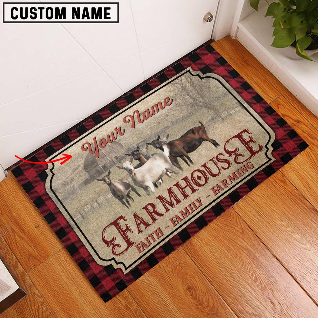 Goat Faith Family Farming Custom Name Doormat
