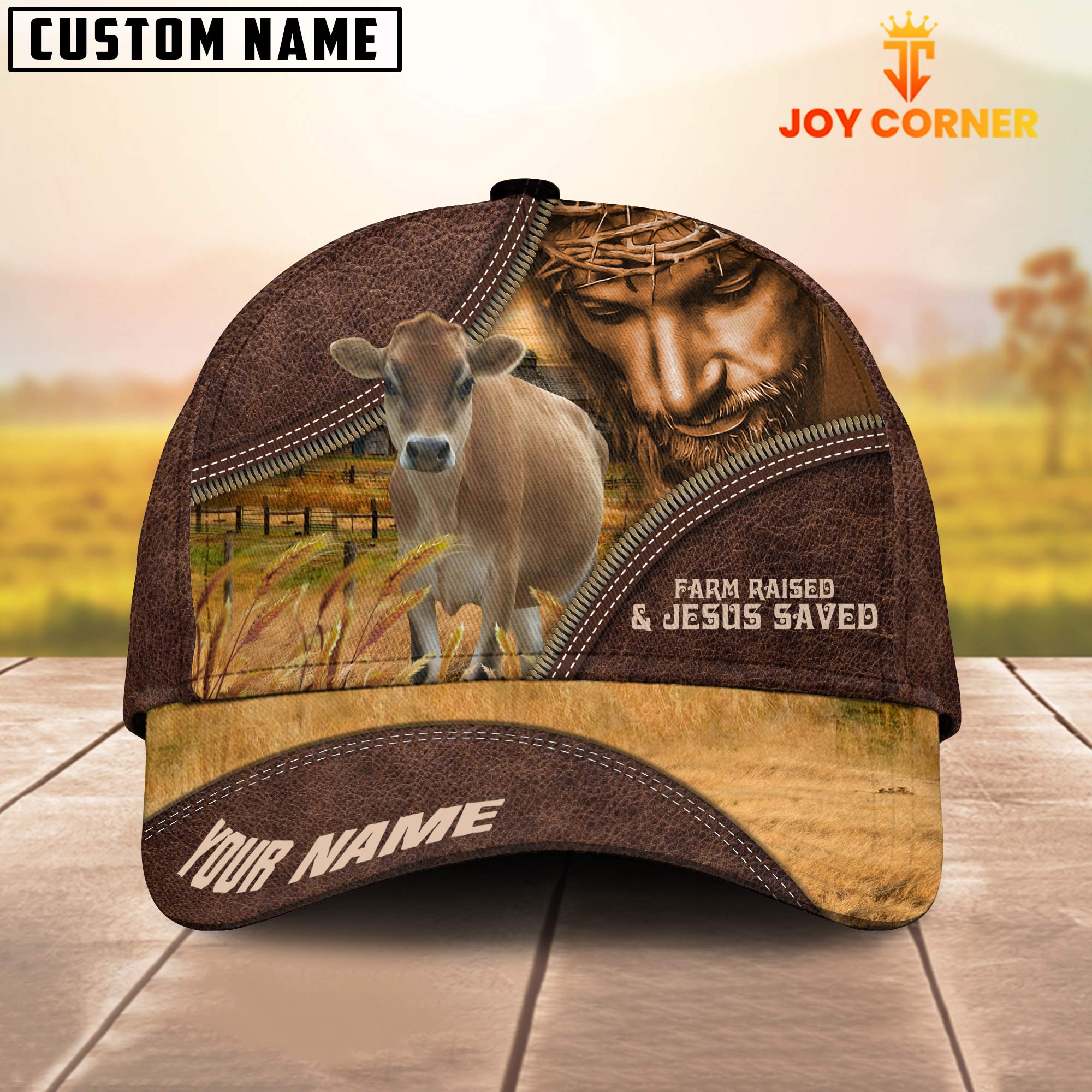 Jersey Farm & Jesus Customized Name Cap