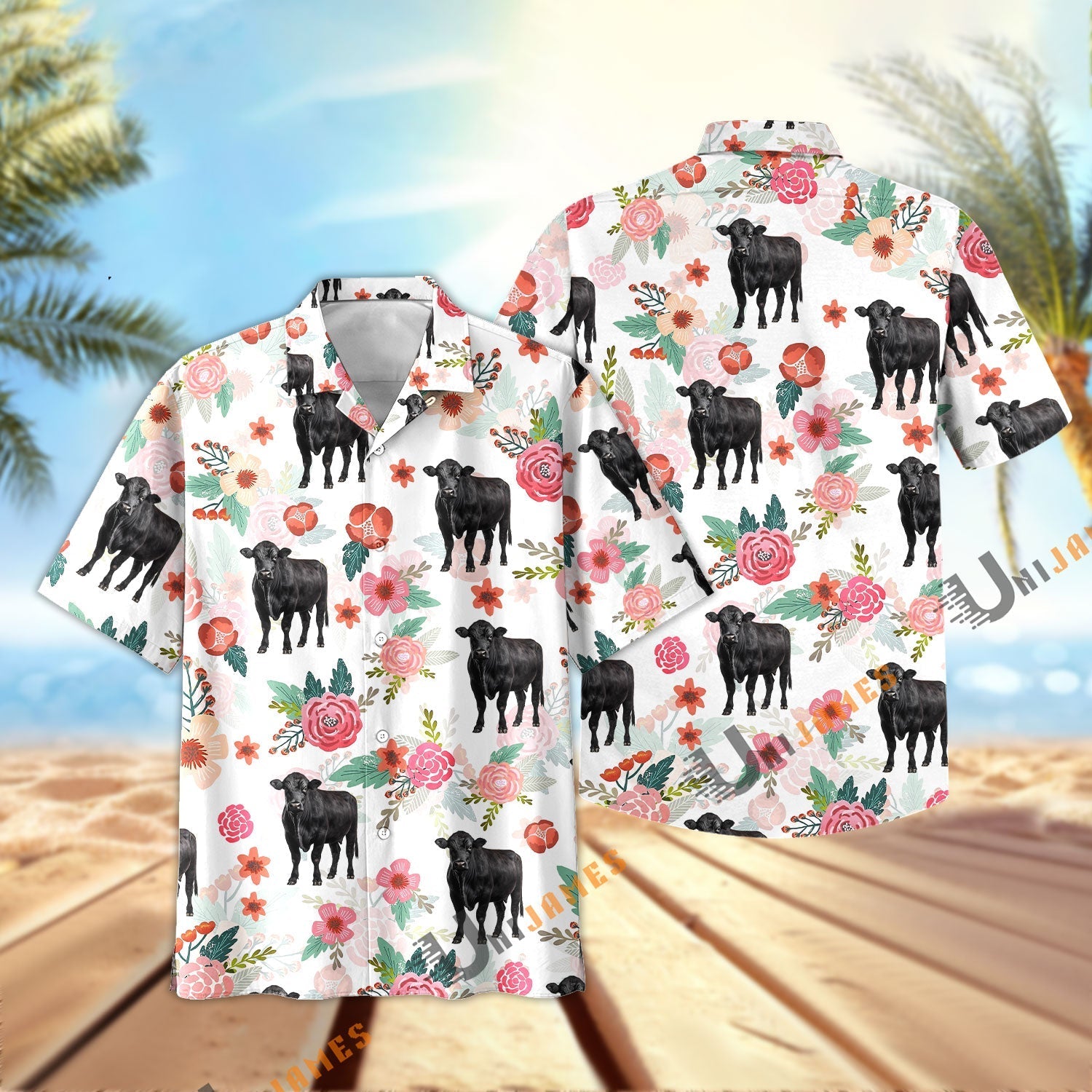 Black Angus Fresh Summer 3D Hawaiian Shirt